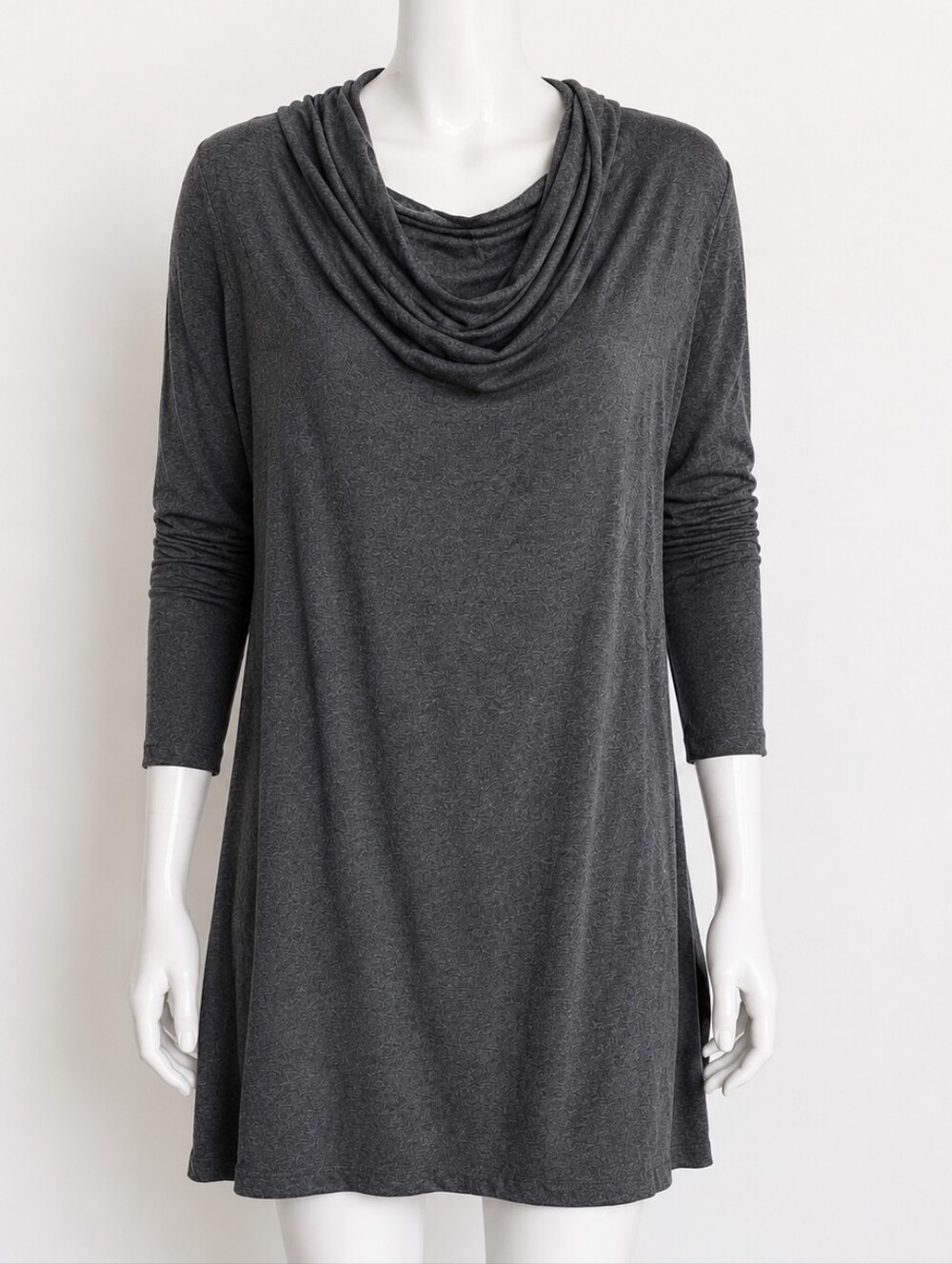 Cassis Gray Cowl Neck Long Sleeve Dress NWT Size M Soft Knit Casual Midi